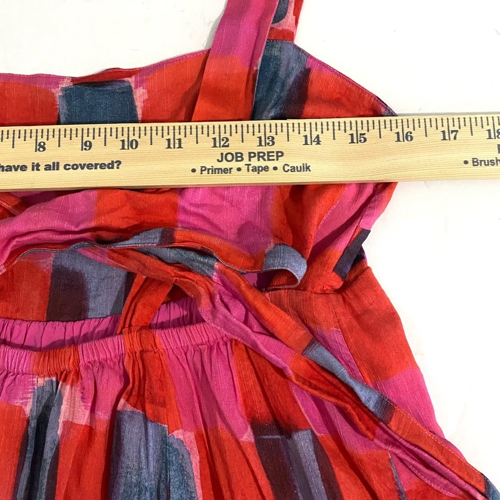 Anthropologie Maeve Madison Maxi Dress Size Small Pink Tie Back Elastic Waist - Picture 8 of 14